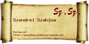 Szendrei Szabina névjegykártya